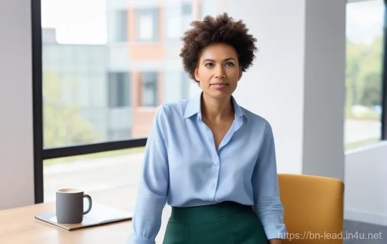 업무 성과 향상 코칭 - **Prompt 1: Individual Growth Through Coaching**
    A diverse professional, approximately 30-40 yea...