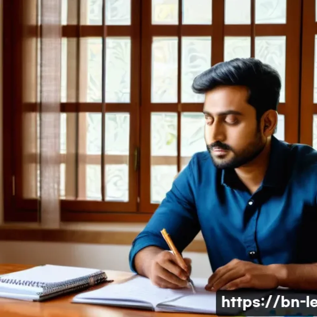 리더십 코칭을 통한 이직 성공 전략 - A professional Bengali man in his early 30s thoughtfully evaluating his strengths and weaknesses at ...