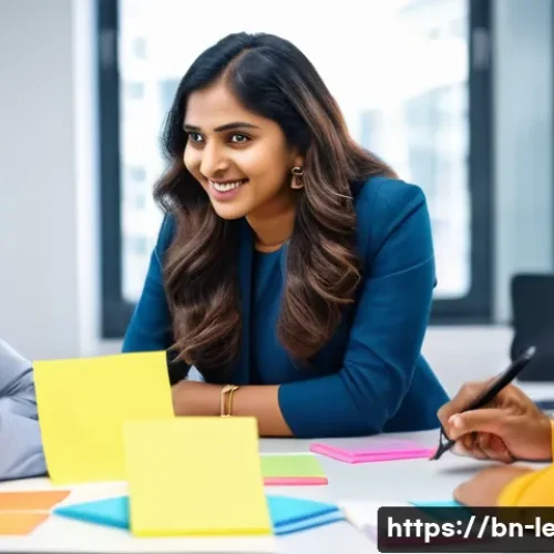 리더십 코치의 필수 역량 - A vibrant and inspiring leadership coaching session scene set in a modern office with a diverse Beng...