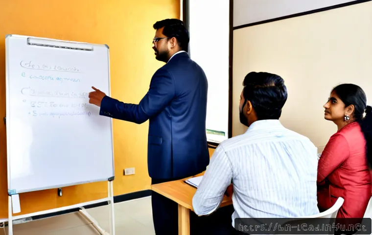 리더십 코치 역할과 책임 - Photorealistic leadership coach facilitating a small workshop with diverse Bengali professionals in ...